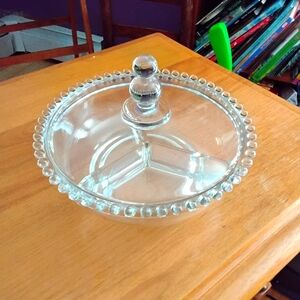 Silver Serveware with Divided Sections and Lid